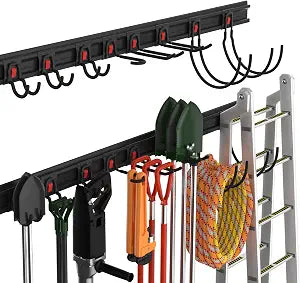 WORKPRO 64" Garage Tool Organizer Wall Mount with 8 Adjustable Hooks