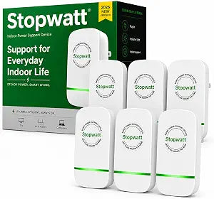 Stopwatt 6Pack Smart Plug Device, US Plug Voltage Stabilizer 90V-250V, Stop watt Power Plug Pro for Household, Office, Shop & Supermarket