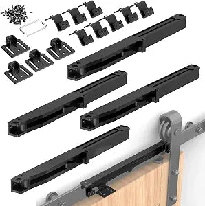 Barn Door Soft Close Kit, Damper for 88-132 lb Flat Track, Black 4Pcs