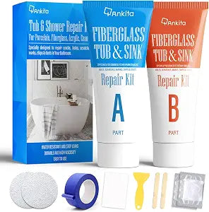 Tub Repair Kit White, Bathtub Repair Kit for Enamel, Fiberglass, Acrylic
