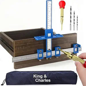 King&Charles Cabinet Hardware Jig&Auto Center Punch&Point Drill Bits