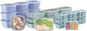 Bentgo Prep Variety Kit, 60 Piece, Reusable Trays, Bowls & Snack Boxes