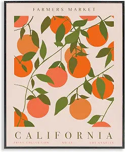 California Farmers Market Fruit, 16 x 20 Inch Framed Gicle Print