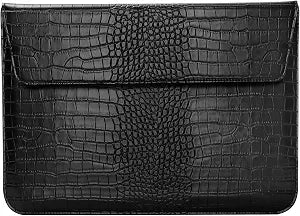 MOSISO Laptop Case, Laptop Sleeve, Crocodile Grain PU Leather Flap Case Bag