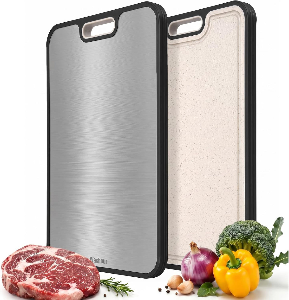 Titanium Cutting Board for Kitchen 15" x 10", 2-in-1 Cutting Mat