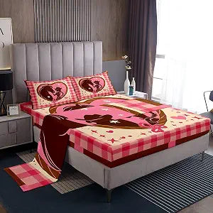 Feelyou Kids Western Cowgirl Bed Sheets Set Full Size