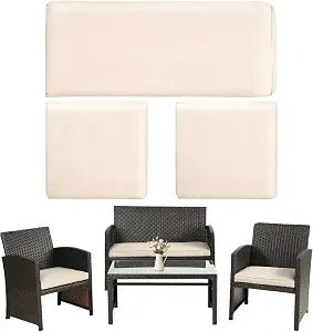 3 Pack Outdoor Patio Furniture Cushion Covers,42*18*2in, Khaki