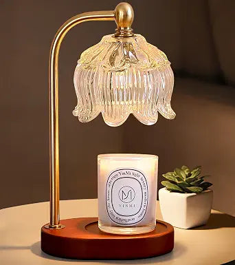 MEIXISUE Candle Warmer Lamp with Timer Dimmable,Antique Brass Candle Lamp,Wax Melt Warmer Light for Jar Candles,Mother's Day/Birthday Gifts for Mom/Wife,Home Decor Lamp,with 2 Bulbs