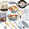 Sourdough Starter Kit, Sourdough Bread Baking Supplies, 35oz Sourdough Starter Jar, Silicone Banneton Bread Proofing Basket Set with 9" Round & 10" Oval,Artisan Bread Baking Tools,Silicone Bread Sling