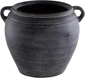 Signature Design by Ashley Black Terracotta Vase with Handles