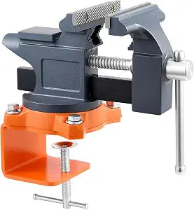 VEVOR Bench Vise, 4.5 Inch, Portable Workbench Vice with 270 Swivel Base, Quick Release Rotating Bench Clamp, Cast Iron Construction, for Woodworking, Metalworking, Drilling, Sawing, Cutting Conduit