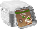 20 Pack 8x8 Square Aluminum Pans with Clear Lids - Disposable Foil Pans