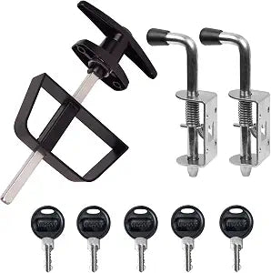 Double Door Shed Hardware.Including Latch and T-Handle Lock, Easy-Maintenance, Sleek Design for Gates and Game Rooms - Affordable and Durable Solution for Your Shed Needs.