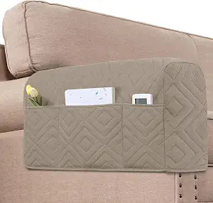 H.VERSAILTEX Water Resistant Armrest Covers for Sofa, 2 Pack, Khaki/Beige