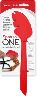 Silicone Spatula ONE Mixer Beater Scraper and Spatula, Cherry Red