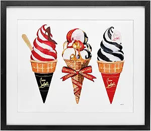 Glam Ice Cream Cone Pop, 13 x 16 Inch Framed Print Under Glass
