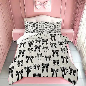 Feelyou Bow Comforter Set Full Size Kids Boys Girls Bedding