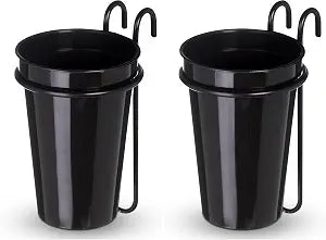 San Jamar Straw Caddy for Wireworks Organizers for Restaurants, Dining Halls, and Fast Food, Plastic, 4.25 x 4.25 x 7 Inches, Black (Pack of 2)