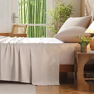 Bedlifes Full Size 4-Piece Blend Rayon Derived from Bamboo Sheets Set, Cooling Bedding for Hot Sleepers, Breathable & Ultra Soft with 16" Deep Pockets, Wrinkle Resistant Hotel Silky Feel, Champagne