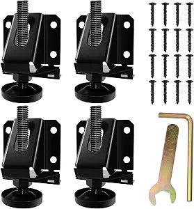 LOSCHEN 4 PCS Heavy Duty Adjustable Leveling Feet for Furniture,Hexagon Nuts Lock Furniture Legs Levelers,for Table, Cabinets, Workbench,Shelving Units and More