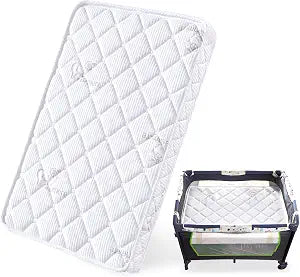 Feisaibaoly Pack and Play Mattress (38 x26 x1.5),Skin Friendly Fabric, Soft, Breathable and Quiet, Provides Baby Friendly Support and Helps Healthy Spine Development,Pack and Play Topper.