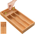 Unibambou Bamboo Kitchen Silverware Organizer with Removable Divider, Small
