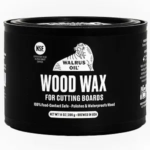 Walrus Oil - Wood Wax, 14 oz Jar, FDA Food-Contact Safe, Cutting Board Wax and Board Cream