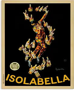 Vintage Isolabella Drink Poster, 16 x 20 Inch Canvas Wall Art