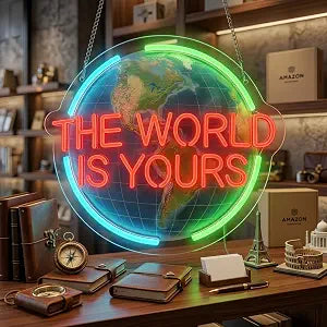 The World Is Yours LED Neon Sign Light Sign for Bedroom Movie Room Decor