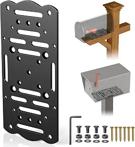 Metal Mailbox Mounting Bracket,Post Mount Mailboxes Board,Mailbox Bracket for Wood or Hollow Posts,Mailbox Mounting Plate Compatible with Most Sizes of Post Mount Mailboxes