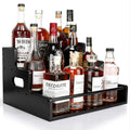 Liquor Bottle Display Shelf, Coffee Syrup Rack Organizer, Black