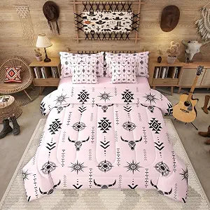 Erosebridal Rustic Bull Skull 7 Pieces Bedding Set Queen Size
