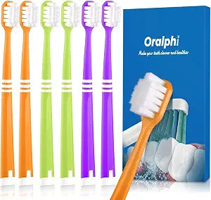 Extra Soft Toothbrush for Sensitive Gums, Wide Head Soft Bristle Toothbrush with 10000 Soft Flossing Micro Nano Bristles for Adults, Pregnant Women, Elderly, Braces