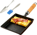 Tamagoyaki Pan, 7" Cast Iron Rectangle Japanese Rolled Egg Omelet Pan
