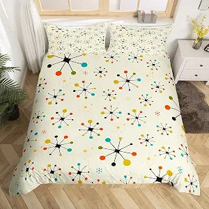 Erosebridal Mid Century Retro Duvet Cover Set Queen Size, 3 Piece