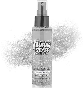 MEICOLY Silver Hair Body Glitter Spray,100ML(3.53OZ),Liquid Glitter Hairspray,Sparkle Glitter Spray for Hair/Body/Clothes,Body Shimmer for Skin,Lightweight,Long Lasting