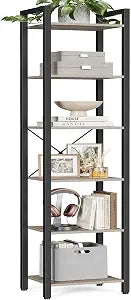VASAGLE 6-Tier Bookshelf, Bookcase Book Shelf with Steel Frame