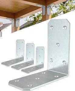 Heavy Duty 90 Degree L Brackets, 5"x5"x2.5" Corner Braces, 4Pcs