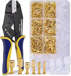 haisstronica 360PCS Brass Open Barrel Terminals with Crimping Tool
