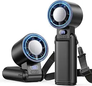 Portable Handheld Turbo Fan, 1-199 Speed Adjustable, Black