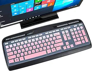 Keyboard Cover for MK320 MK330 K330 Wireless Desktop Keyboard, MK320-YR002/Y-R0009 Keyboard Skin Accessories-Gradual Pink