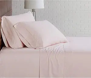 Brooklyn Loom Classic Cotton 200 Thread Count Solid Percale 100% Cotton Deep Pocket Blush 3-Piece Twin XL, All Season, Adult Size, Oeko-TEX Certified