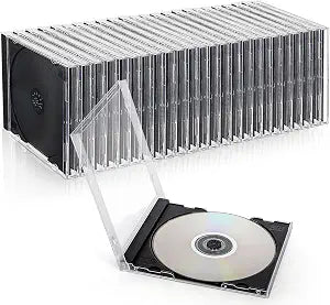 25 Pieces Clear CD Jewel Cases, 10.4 mm Standard Single DVD Case