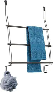 iDesign Steel Over-The-Door Towel Rack, Bronze