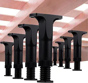 MAQUITA 8 Pcs Adjustable Height Bed Support Legs, 5.1"-8.7" Bed Frame Legs for King Queen Bed Slats Bed Slat Support Bed Frame Center Support Furniture Leg Replacement Kit