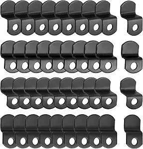 40pcs Offset Canvas Clips, 10 Each of 1/8", 1/4", 3/8", 1/2", Black