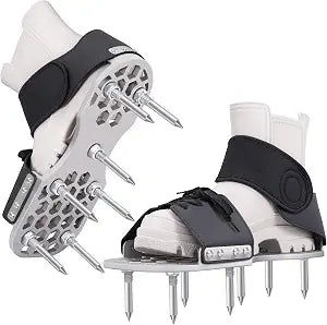 Lawn Aerator Shoes for Compacted Clay Soil, Heavy Duty Steel Spikes