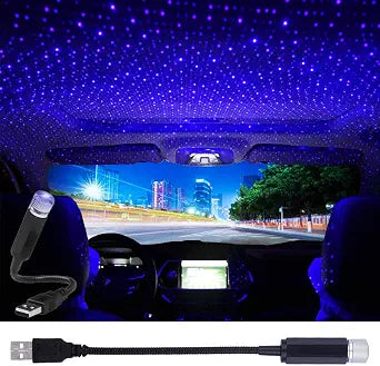 USB Star Projector Night Light, Interior Car Roof LED Light, Violet Blue