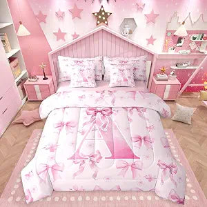 Erosebridal Initial Letter A 7 Pieces Bedding Set Twin Size
