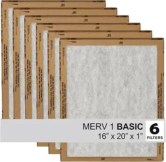 Filtrete 16x20x1 Air Filter, 3M MERV 1 HVAC AC Furnace Filter Replacement, 6-Pack (Actual Size 15.98x20x0.98 in)